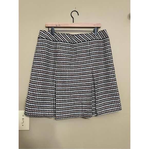 Talbots Women’s Tan Black Ivory ALine Lined Houndstooth Wool Skirt Petite 14 - Picture 6 of 13